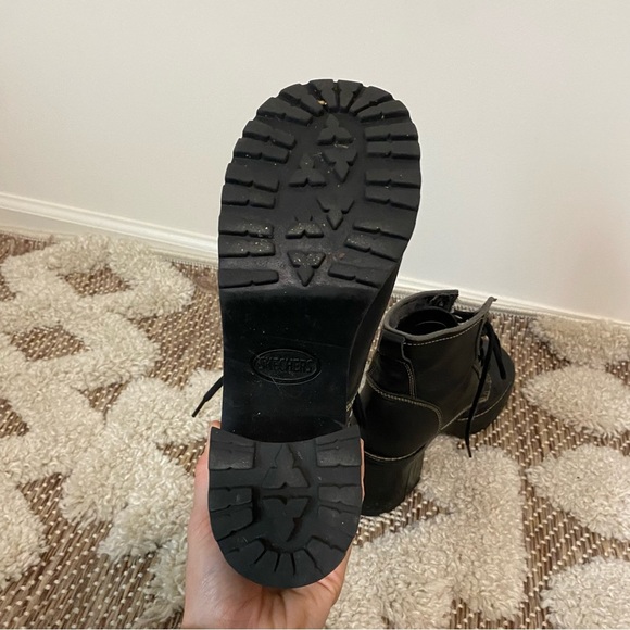 Skechers Vintage Black Leather Heeled Boots size 8.5 - Picture 8 of 10